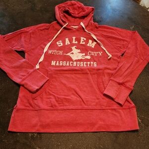 Ocean Beach Red Hoodie Salem Massachusetts